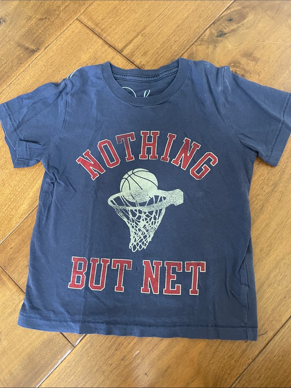 Peek Navy Graphic Tee with Red Lettering- Noted Flaws